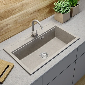 Granittkjøkkenvask Termoli Beige 80x50 cm