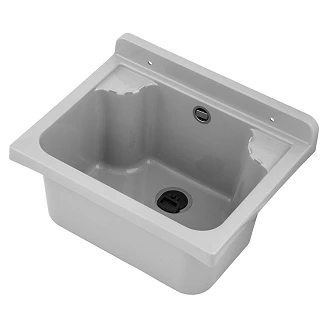 Utslagsvask Elche Grå Matt 42x34 cm med Vannlås