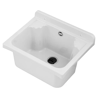 Utslagsvask Elche Hvit Matt 42x34 cm med Vannlås