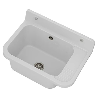 Utslagsvask Doria Hvit Matt 50x34 cm med Vannlås
