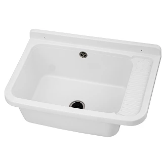 Utslagsvask Potes Hvit Matt 58x38 cm med Vannlås