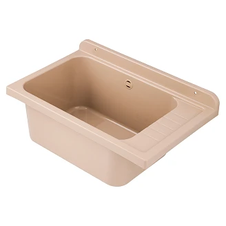 Utslagsvask Honfleur Beige Matt 58x38 cm med Vannlås